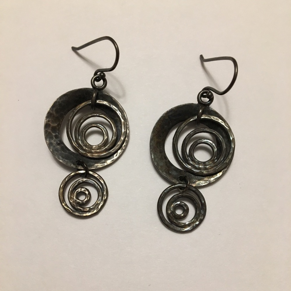 Silpada hammered sterling silver drop earrings